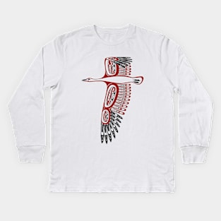 "Snow Goose" Native American Symbol for Great Power Kids Long Sleeve T-Shirt